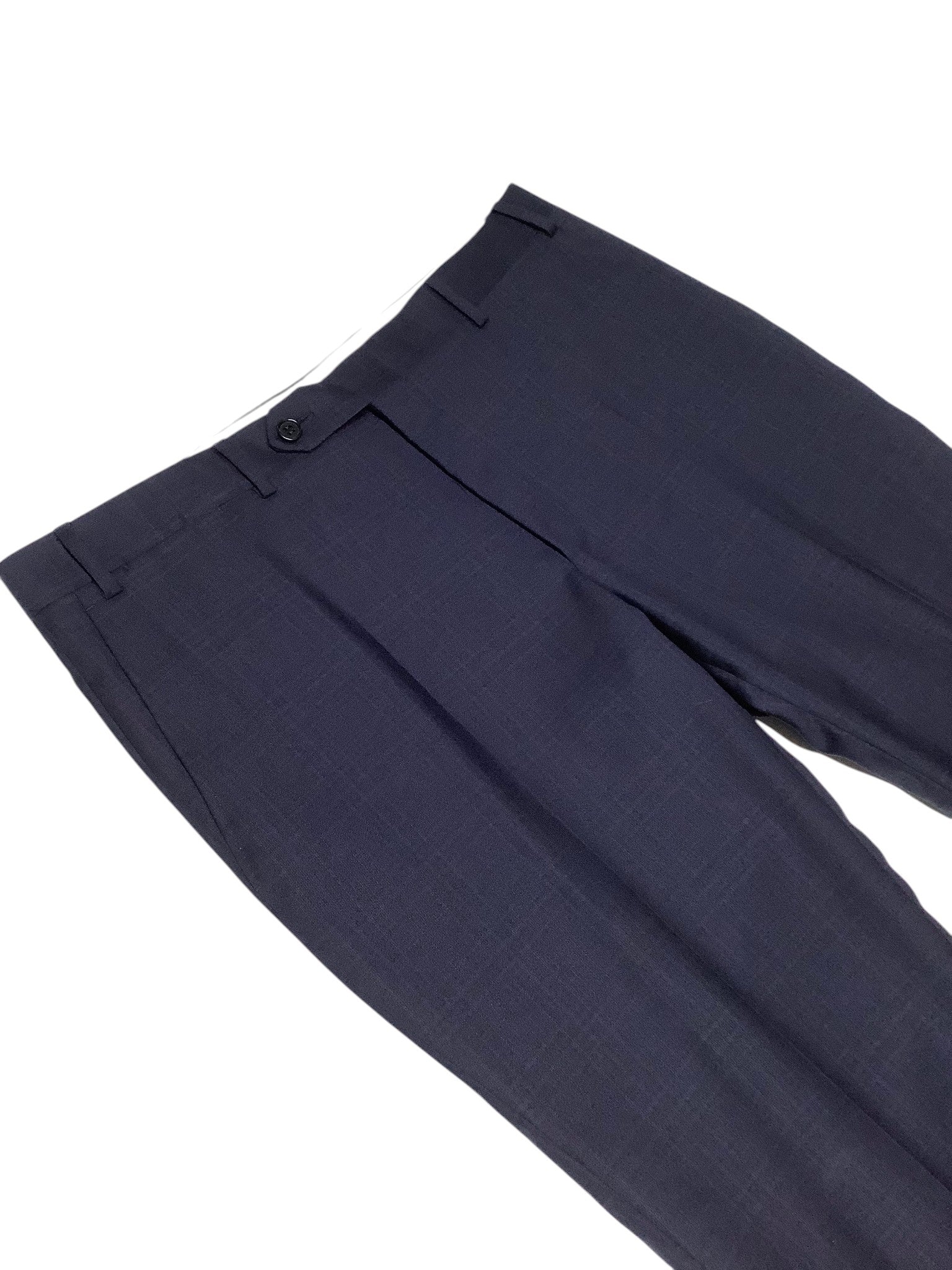 Canali Mens Siena Tonal Plaid Regular Fit Suit 38R / 32W Navy Blue