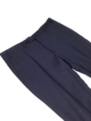 Canali Mens Siena Tonal Plaid Regular Fit Suit 38R / 32W Navy Blue