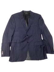 Canali Mens Siena Tonal Plaid Regular Fit Suit 38R / 32W Navy Blue
