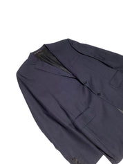 Canali Mens Siena Tonal Plaid Regular Fit Suit 38R / 32W Navy Blue