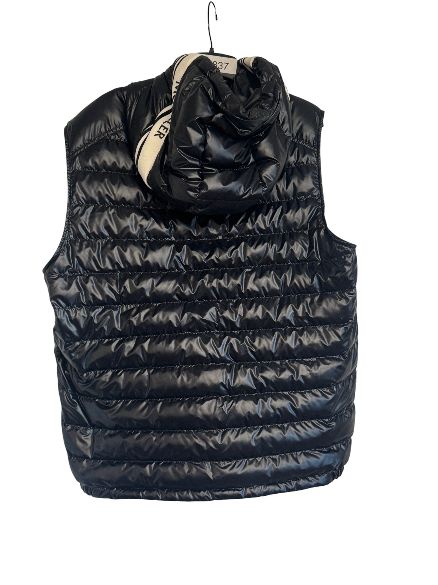 Moncler Clai Quilted Full Zip Hooded Down Puffer Coat Vest Size 4 / Large Navy