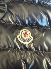 Moncler Clai Quilted Full Zip Hooded Down Puffer Coat Vest Size 5 / XL Navy Blue