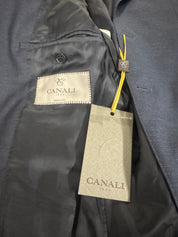 Canali Capri Melange Twill Solid Slim Fit Suit 38 S / 32 Waist Navy Blue