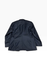Canali Mens Siena Sharkskin Classic Fit Suit EU 50 US 40 R / 34 Waist Navy Blue
