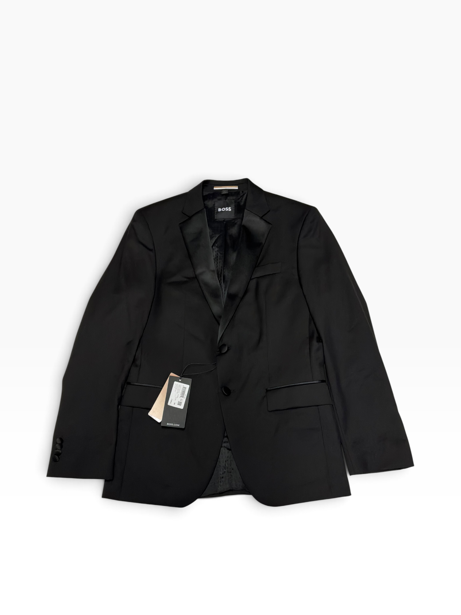 Hugo Boss Mens Slim fit Wool Tuxedo Jacket Blazer 40 S Black Solid
