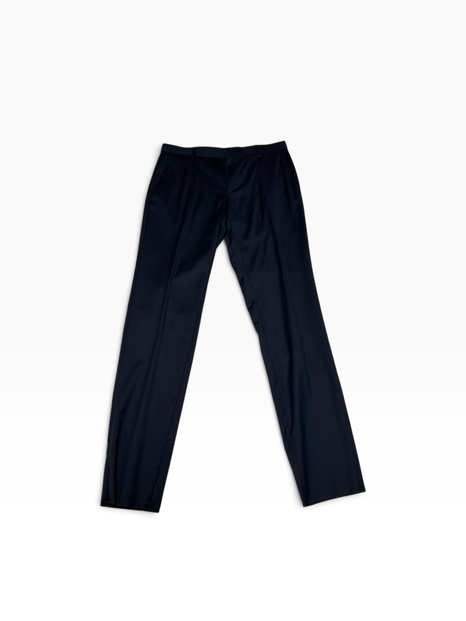 Hugo Boss Mens Slim fit Wool Dress Pants Size 32 Navy Blue Solid