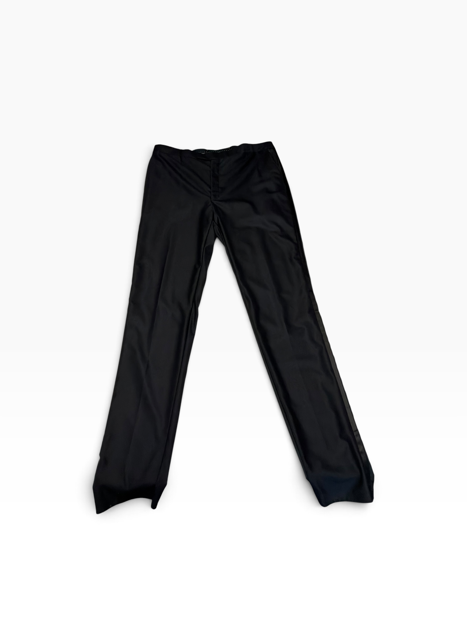 Hart Schaffner Marx Mens Classic fit Wool Tuxedo Pants Size 38 Black Solid
