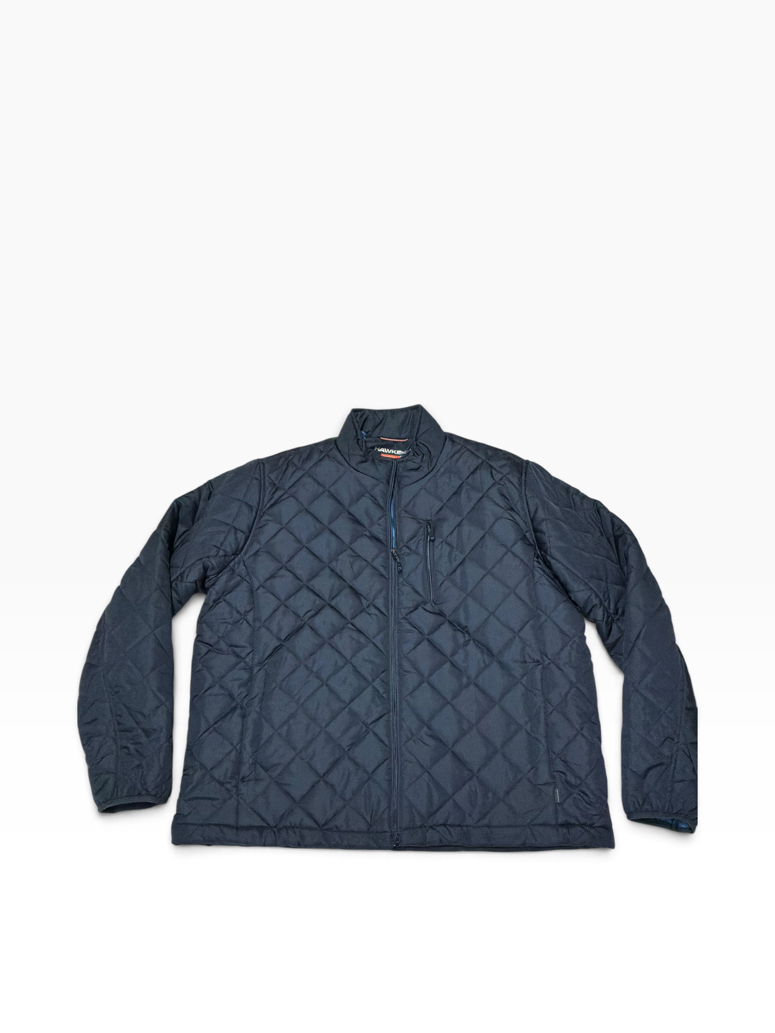 Hawke & Co Mens Quilted Coat Jacket XXL Navy Blue Stretch Solid