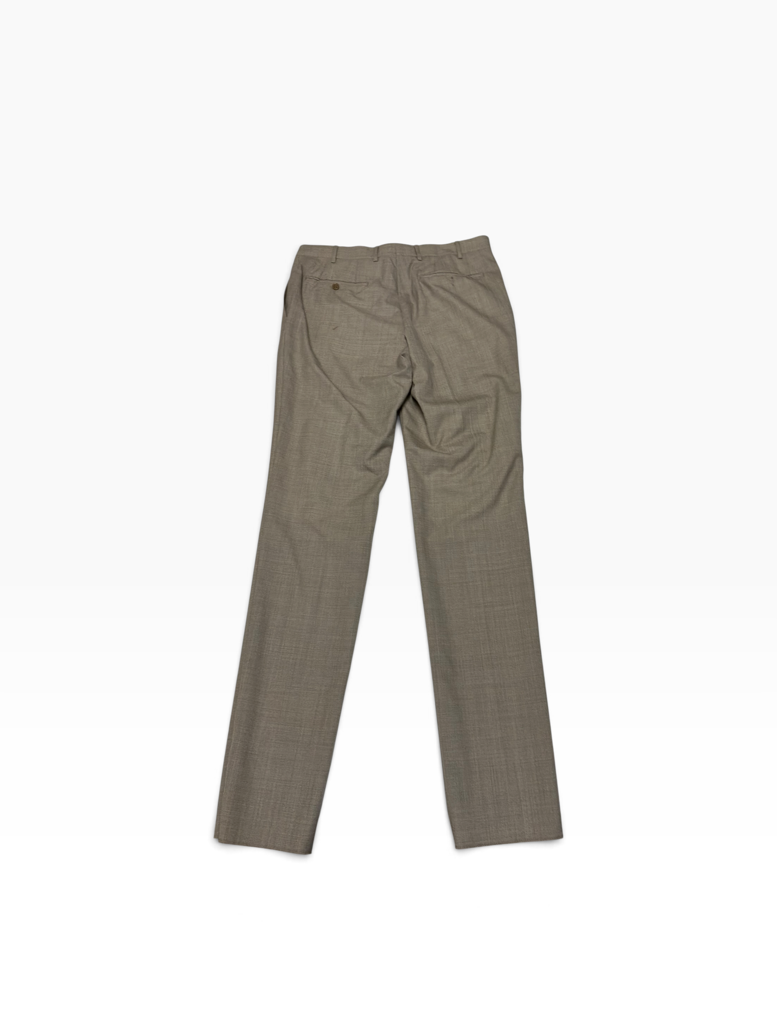 Canali Capri Melange Solid Slim Fit Dress Pants Size 34 / Unfinished Hem Tan