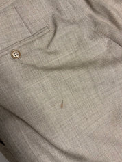 Canali Capri Melange Solid Slim Fit Dress Pants Size 34 / Unfinished Hem Tan