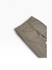 Canali Capri Melange Solid Slim Fit Dress Pants Size 34 / Unfinished Hem Tan
