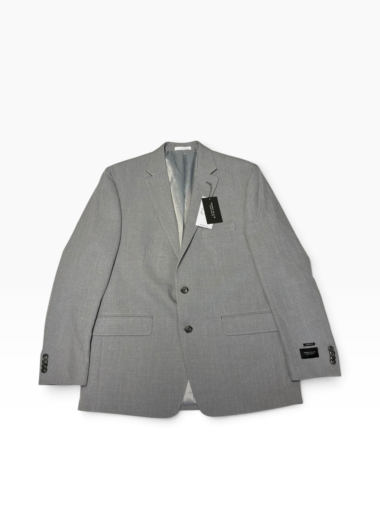 Perry Ellis Portfolio Mens Modern fit Suit Jacket Blazer 42 R Light Grey Solid