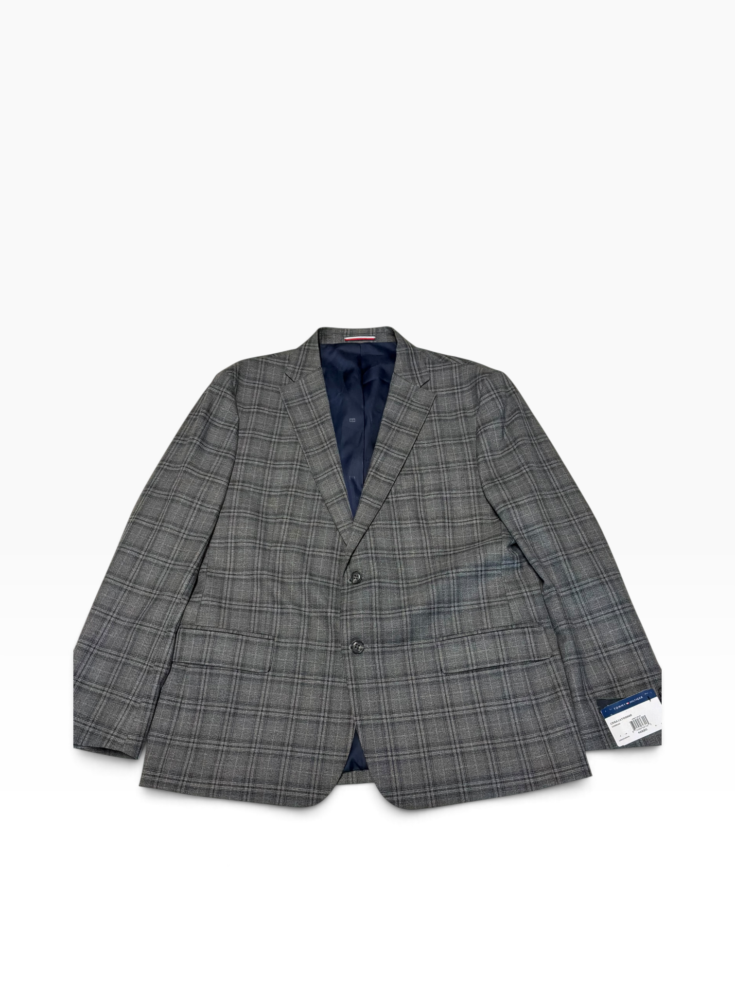 Tommy Hilfiger Mens Modern fit Sport Coat Blazer 46 R Charcoal Grey Plaid