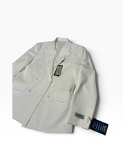 Kenneth Cole Reaction Mens Slim Double Breasted Suit Jacket Blazer 40 S White
