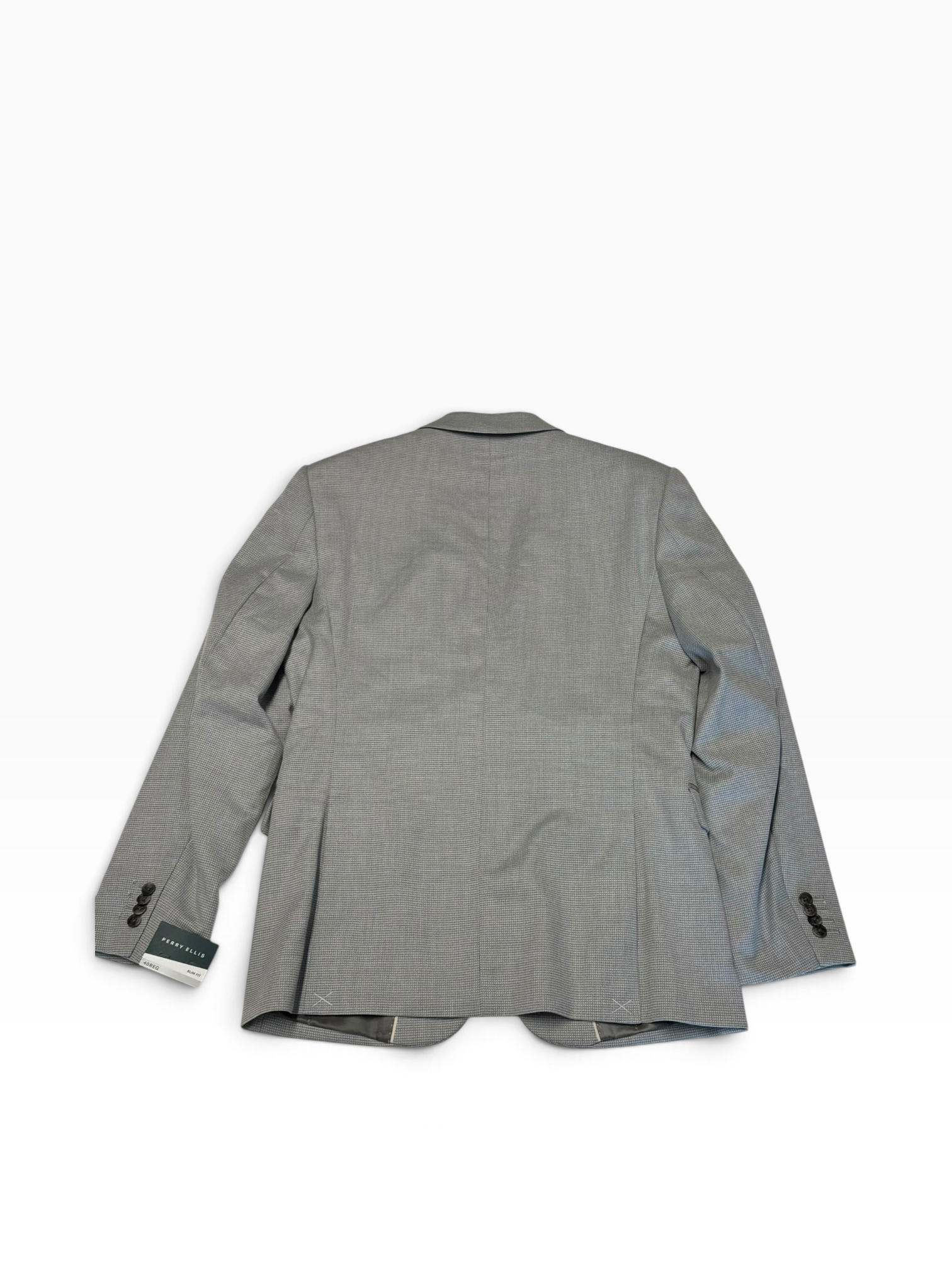Perry Ellis Portfolio Mens Modern fit Suit Jacket Blazer 40 R Light Grey Check