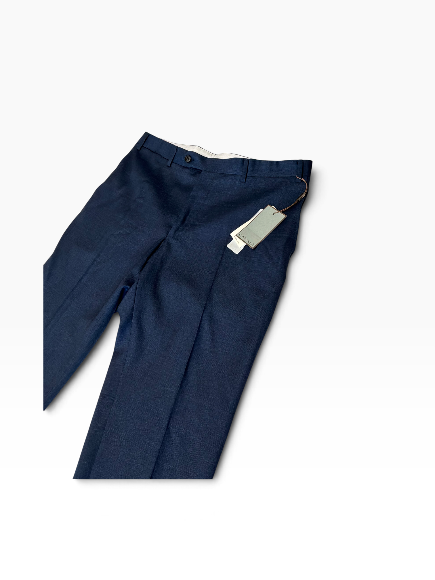 Canali Mens Classic fit 2 Piece Suit 42 R Pants 36 Navy Blue Plaid