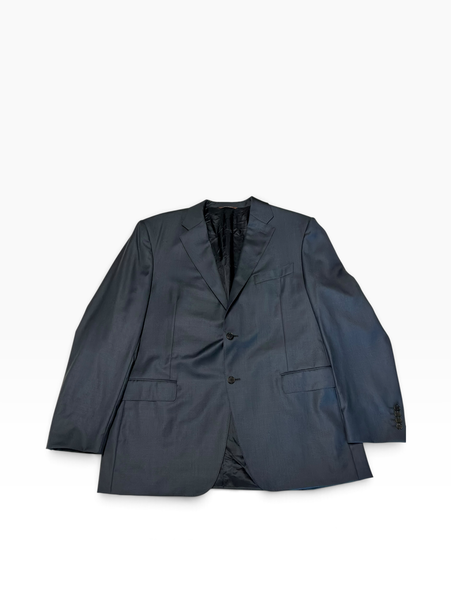 Canali Mens Classic fit Wool Siena 2 Piece Suit 48 L Pants 40 / 32 Blue Plaid