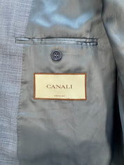 Canali Mens Siena Classic fit Sharkskin Suit Jacket Blazer 48 R Blue Solid
