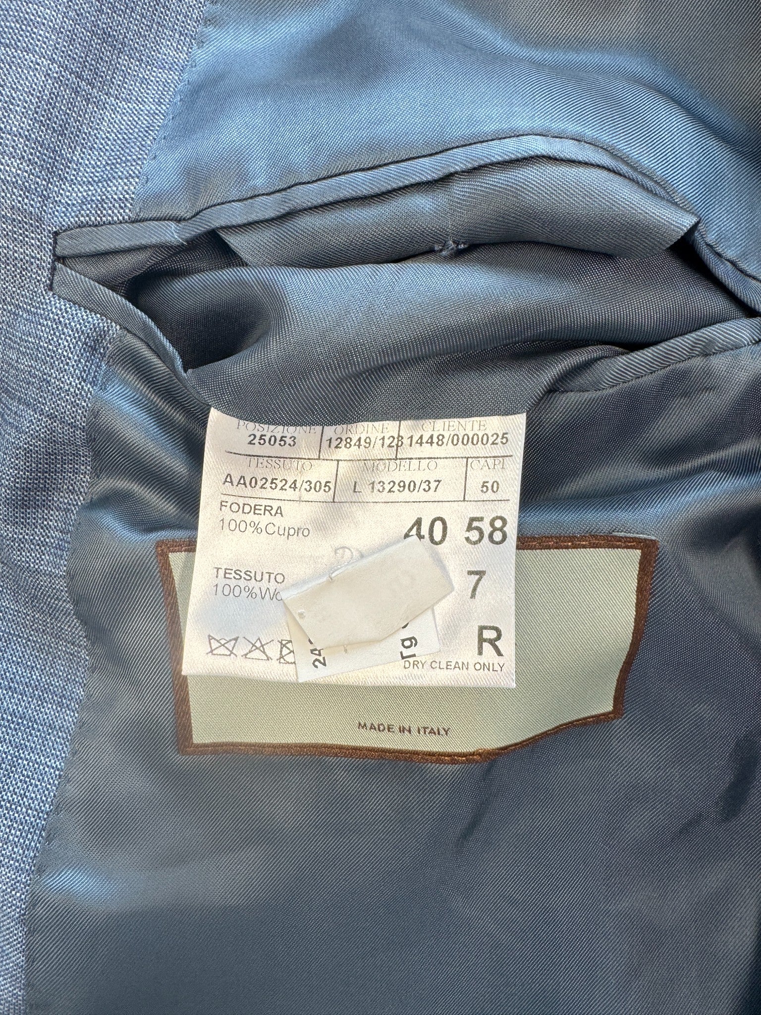 Canali Mens Siena Classic fit Sharkskin Suit Jacket Blazer 48 R Blue Solid