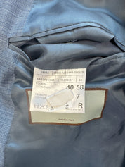 Canali Mens Siena Classic fit Sharkskin Suit Jacket Blazer 48 R Blue Solid
