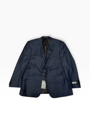 Canali Mens Classic fit Wool Sharkskin Suit Jacket Blazer 44 S Navy Blue Solid