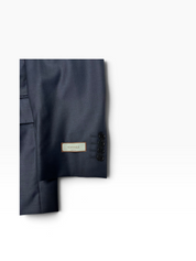 Canali Mens Classic fit Wool Sharkskin Suit Jacket Blazer 44 S Navy Blue Solid