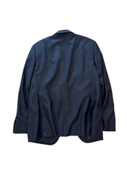 Canali Capri Mélange Twill Solid Slim Fit Suit Jacket EU 52R US 42R Navy Blue