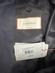 Canali Capri Mélange Twill Solid Slim Fit Suit Jacket EU 52R US 42R Navy Blue