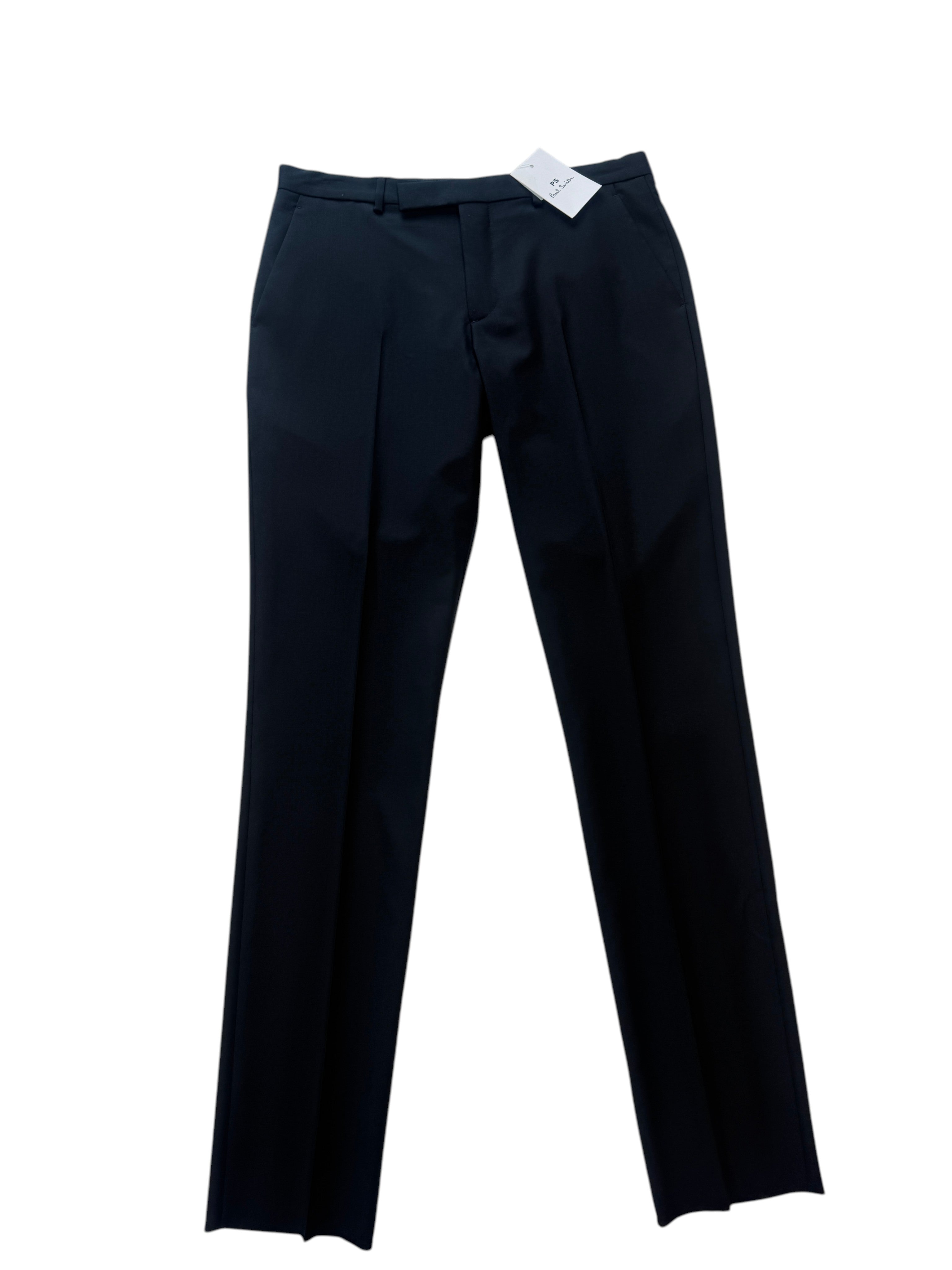 Paul Smith Mens Extra-Slim fit Dress Suit Pants Size 32 Black Solid