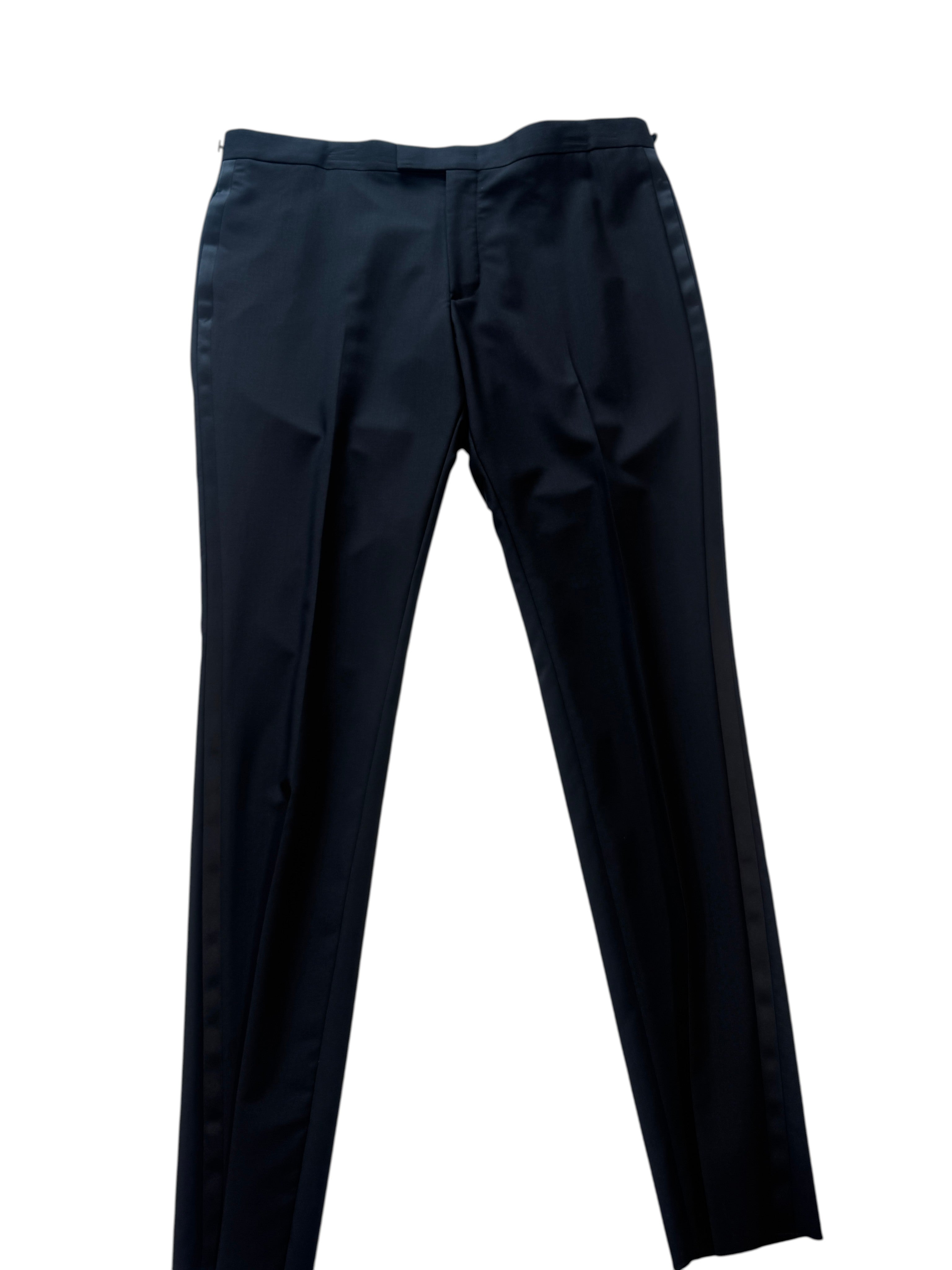 Paul Smith Mens Slim fit Tuxedo Pants Size 38 Black Solid
