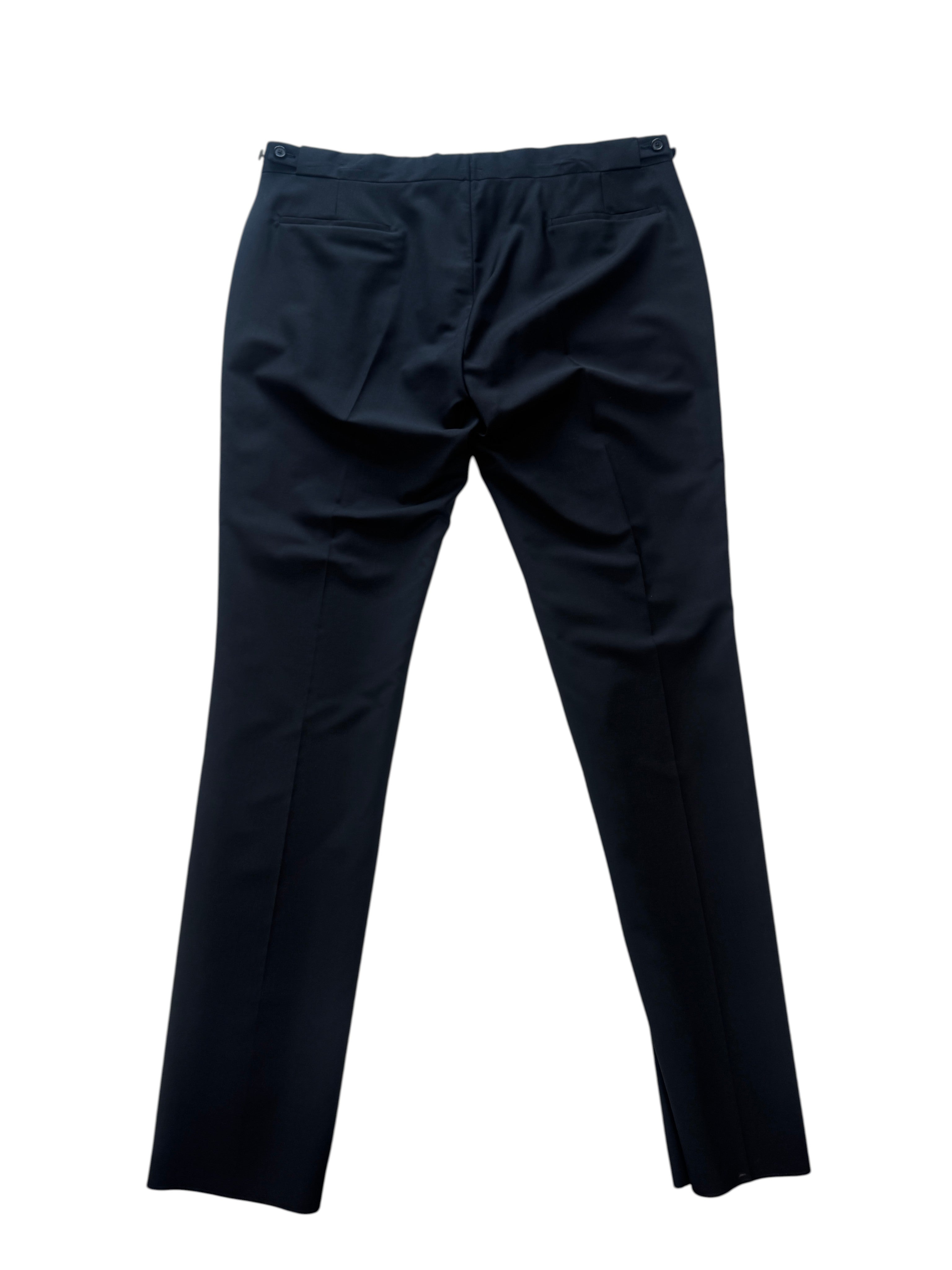 Paul Smith Mens Slim fit Tuxedo Pants Size 38 Black Solid