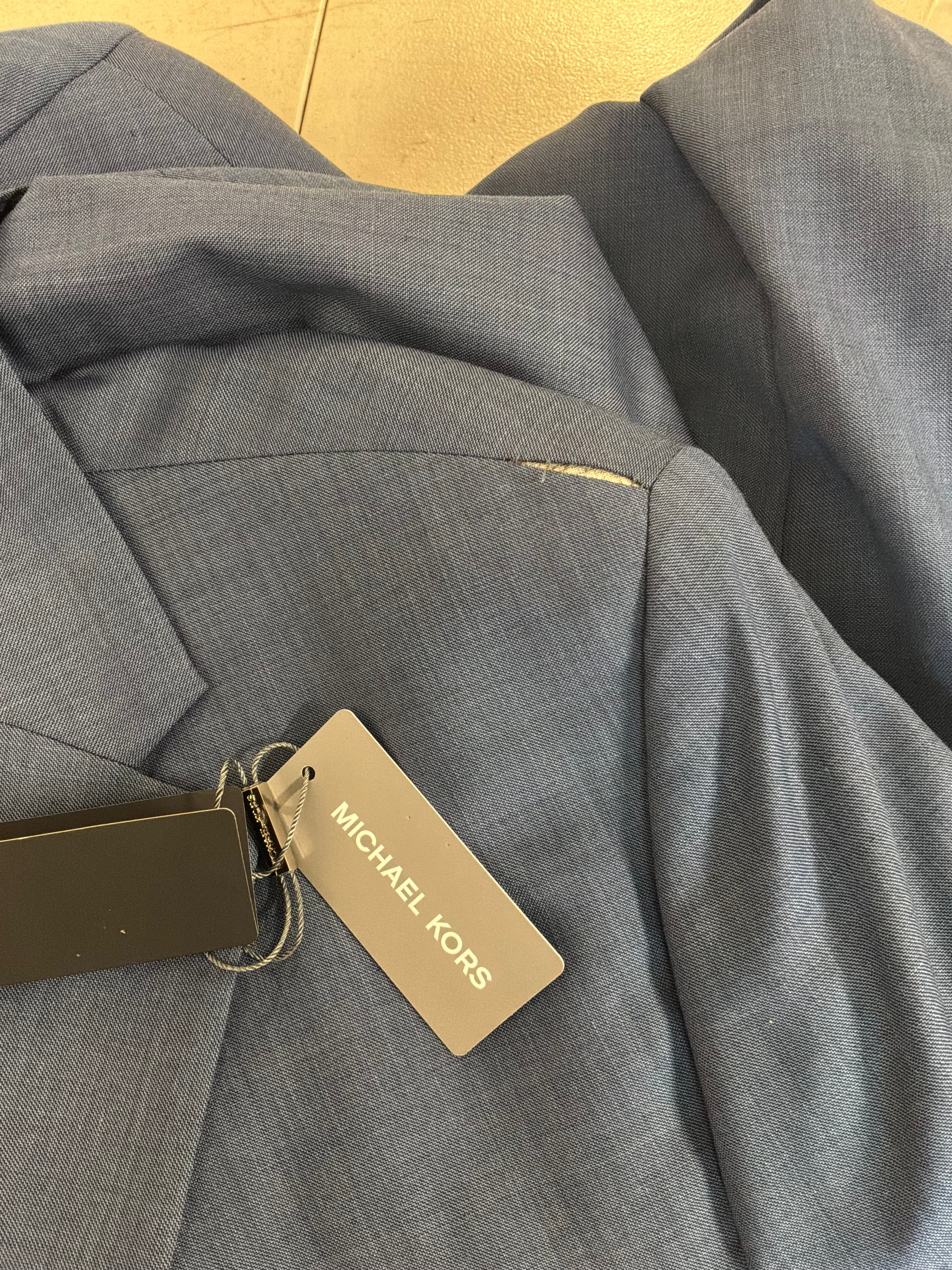 Michael Kors Mens Classic fit Wool Suit Jacket Blazer 50 R Blue Solid Stretch