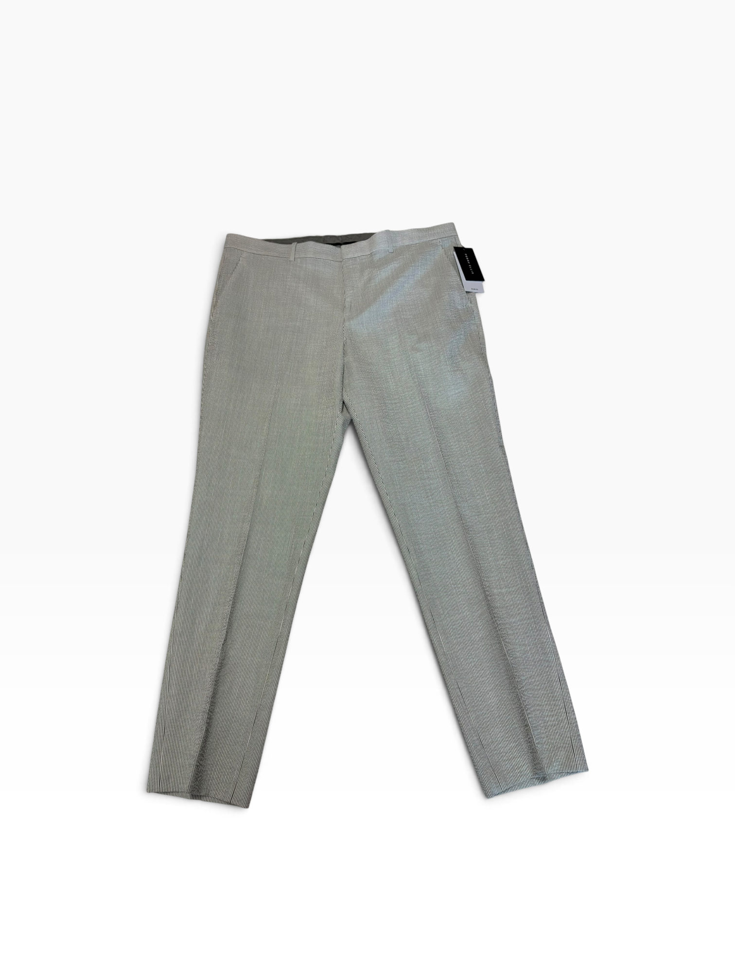 Perry Ellis Portfolio Mens Slim fit Seersucker Dress Pants 38 / 32 Grey Striped