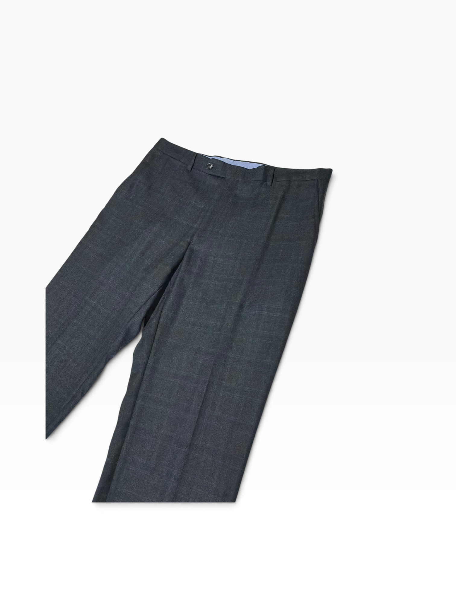 Tommy Hilfiger Mens Modern fit Wool Dress Pants 36 / 34 Charcoal Grey Blue Plaid