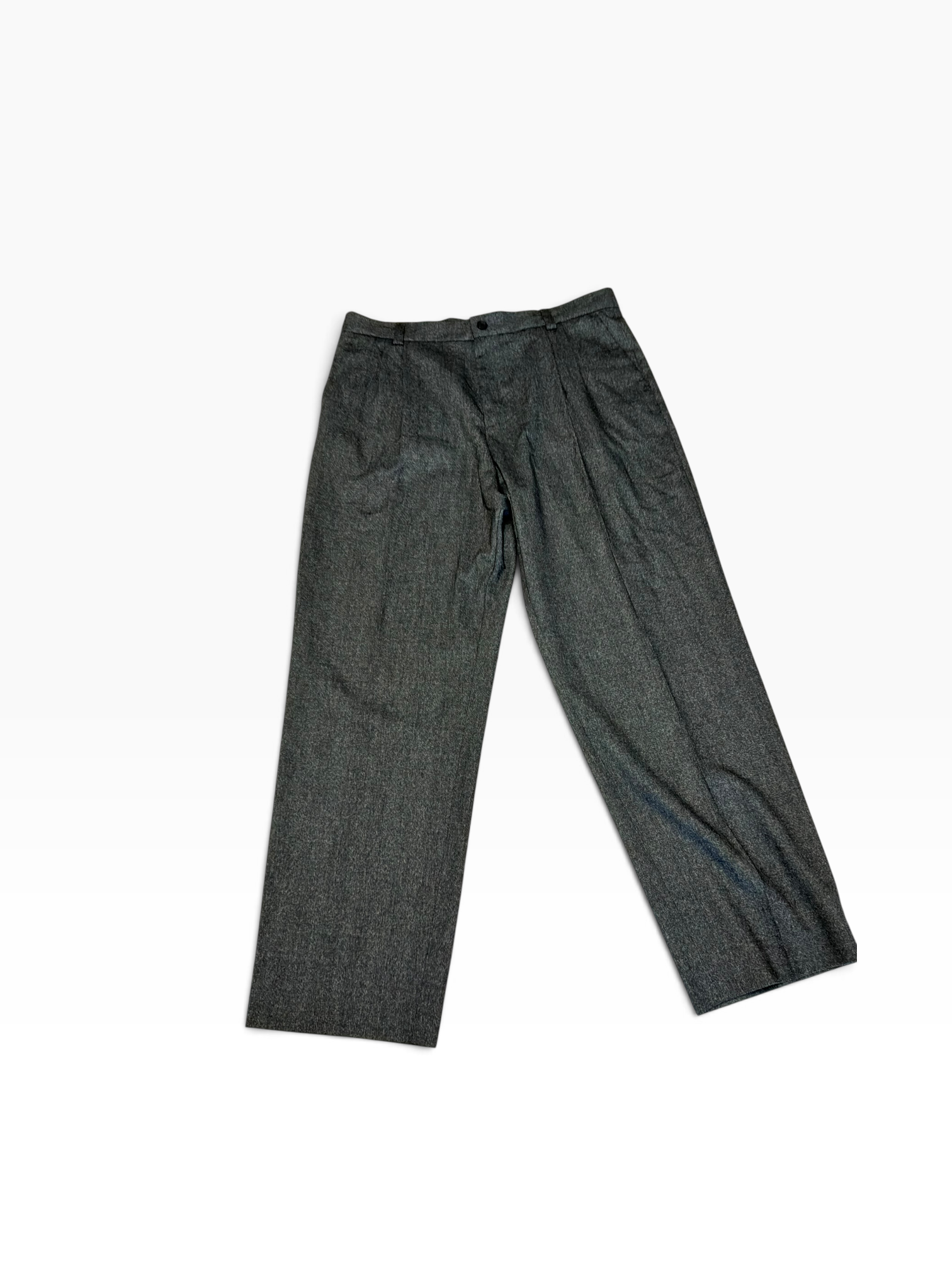 Hugo Boss Mens Classic fit Pleated Wool Dress Pants 38 / 32 Grey Solid