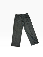 Hugo Boss Mens Classic fit Pleated Wool Dress Pants 38 / 32 Grey Solid