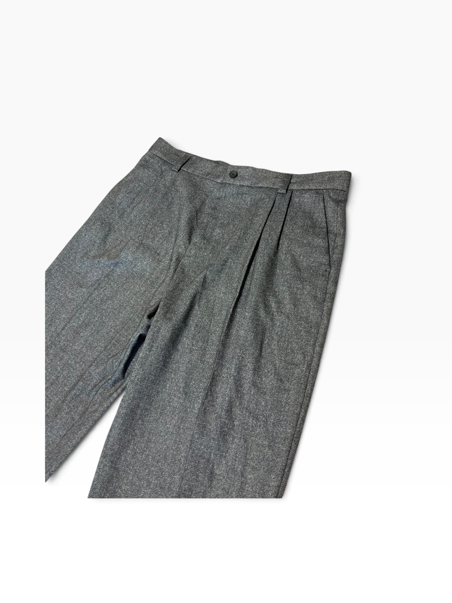Hugo Boss Mens Classic fit Pleated Wool Dress Pants 38 / 32 Grey Solid