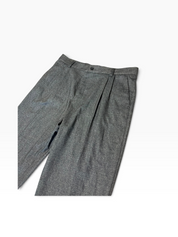 Hugo Boss Mens Classic fit Pleated Wool Dress Pants 38 / 32 Grey Solid