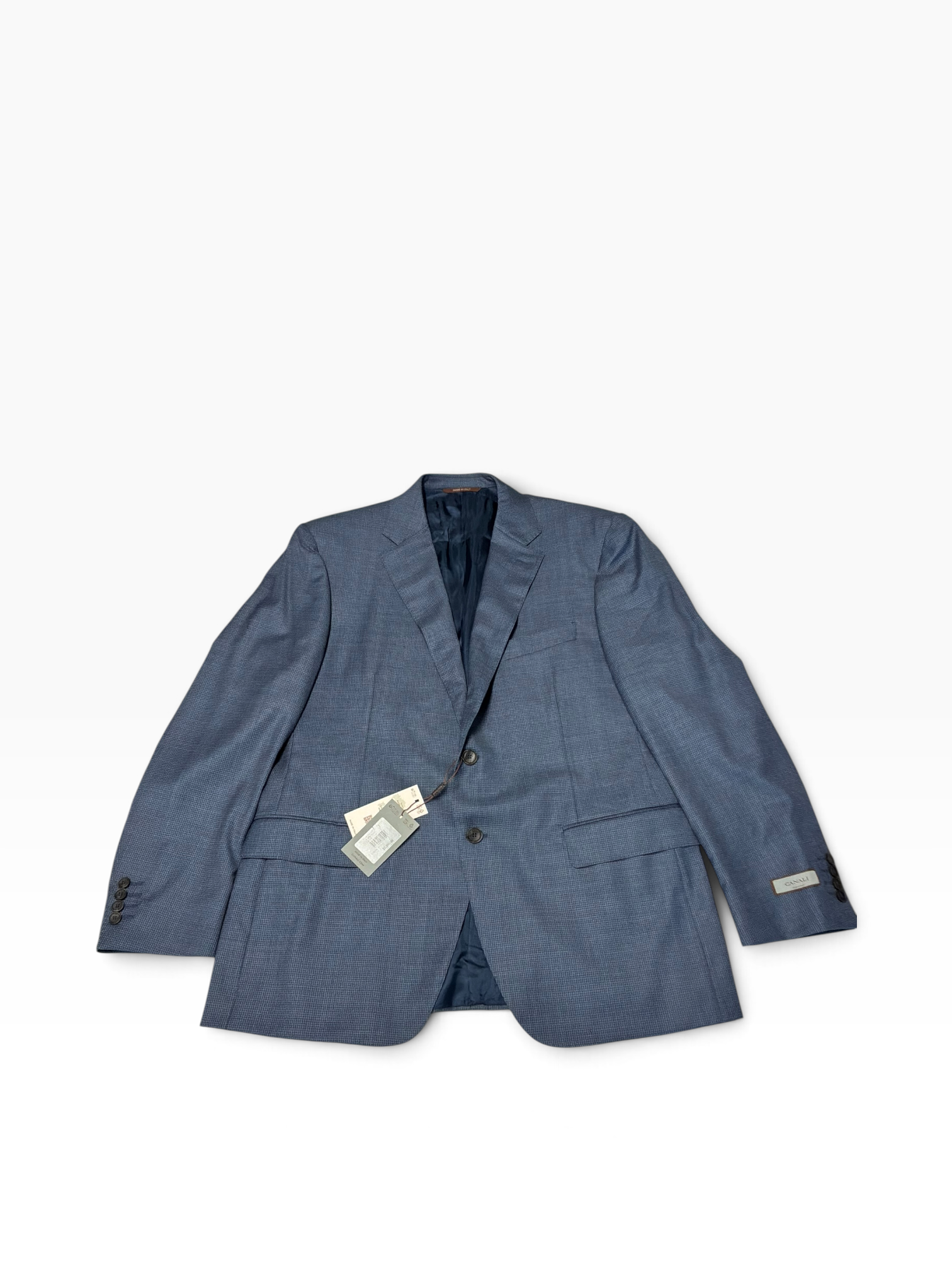 Canali Mens Classic fit Siena 2 Piece Suit 44 R Pants 37 Light Blue Houndstooth