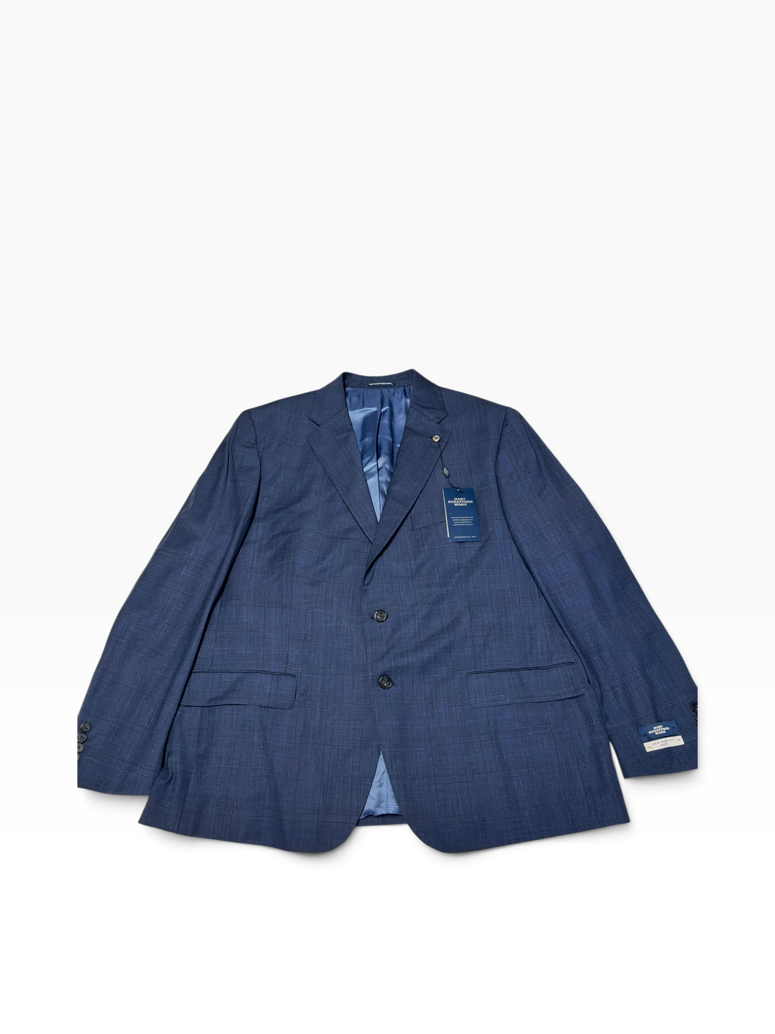 Hart Schaffner Marx Mens Classic fit 2 Piece Blazer 48 R Pants 43 Blue Plaid