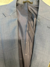 Michael Kors Mens Classic fit Sport Coat Blazer 40 R Blue Solid Stretch Wool