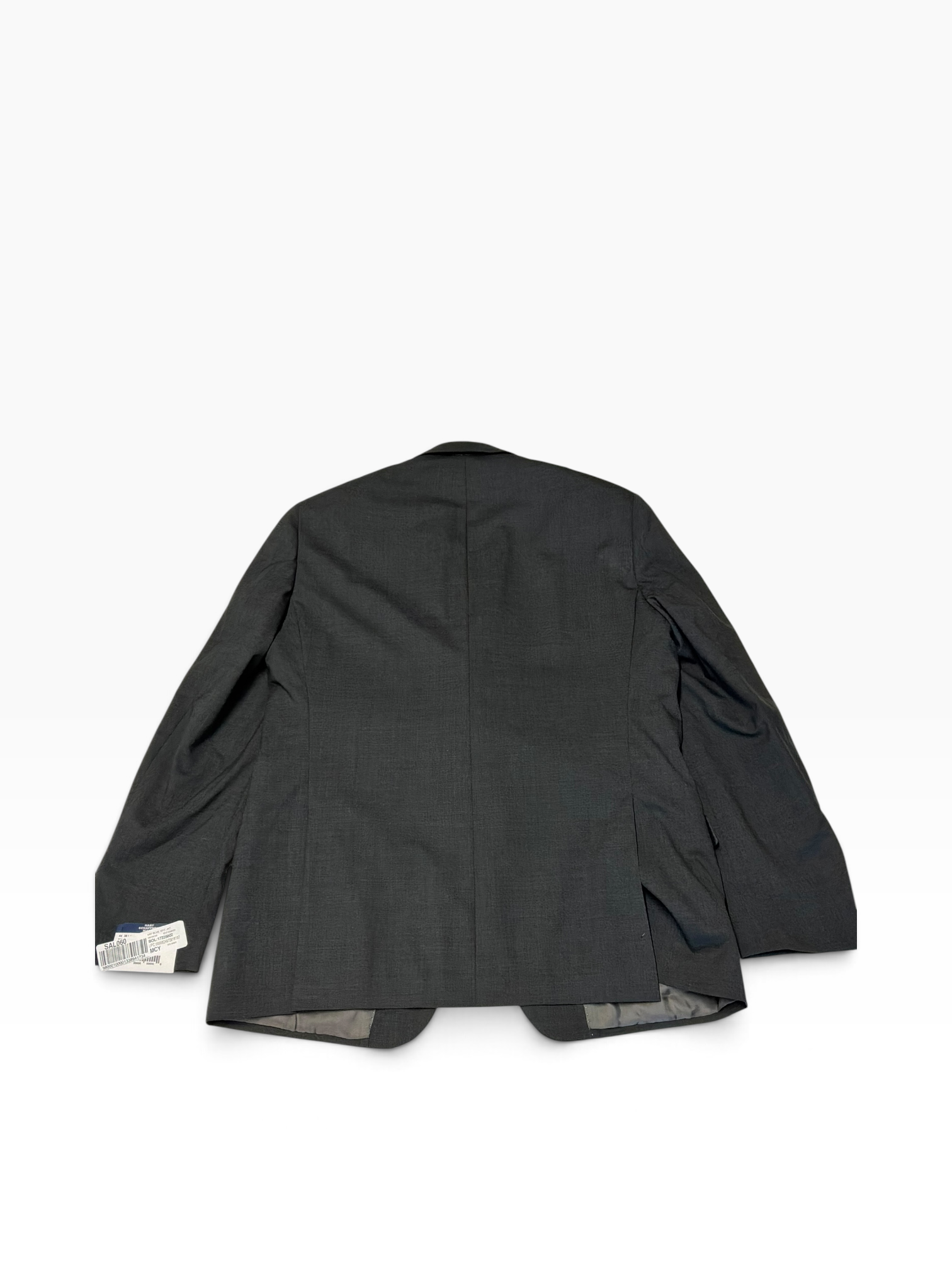 Hart Schaffner Marx Mens New York Fit Wool Suit Jacket Blazer 44 L Grey Solid