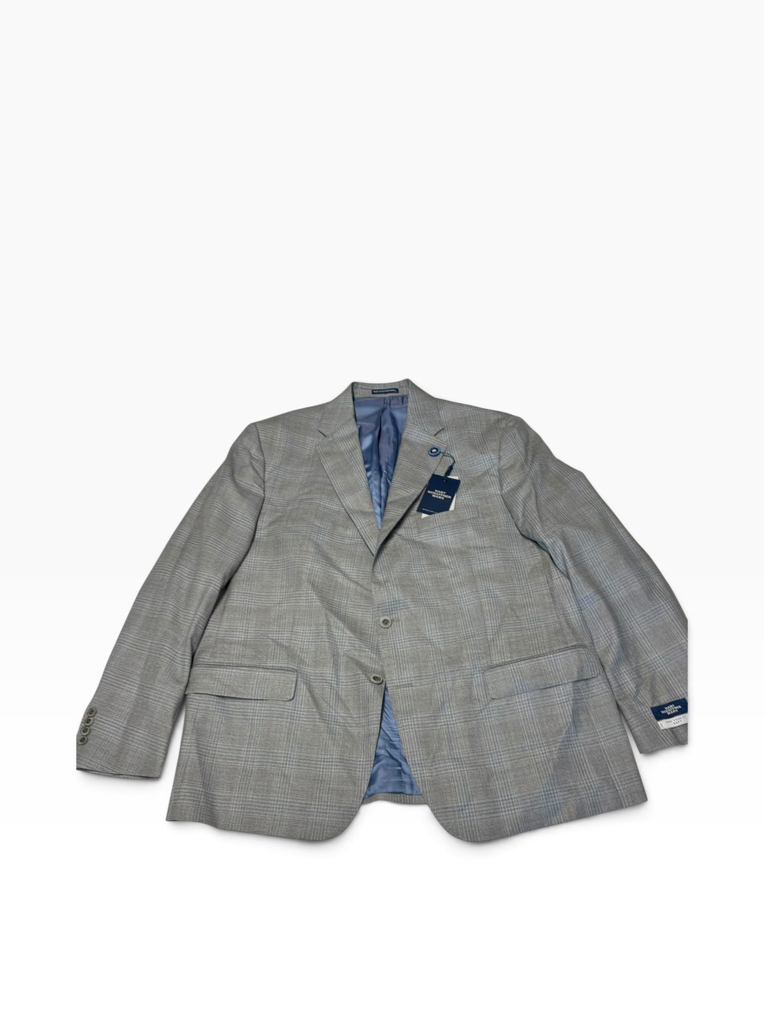 Hart Schaffner Marx Mens Classic fit Wool Suit Jacket Blazer 48 R Grey Plaid