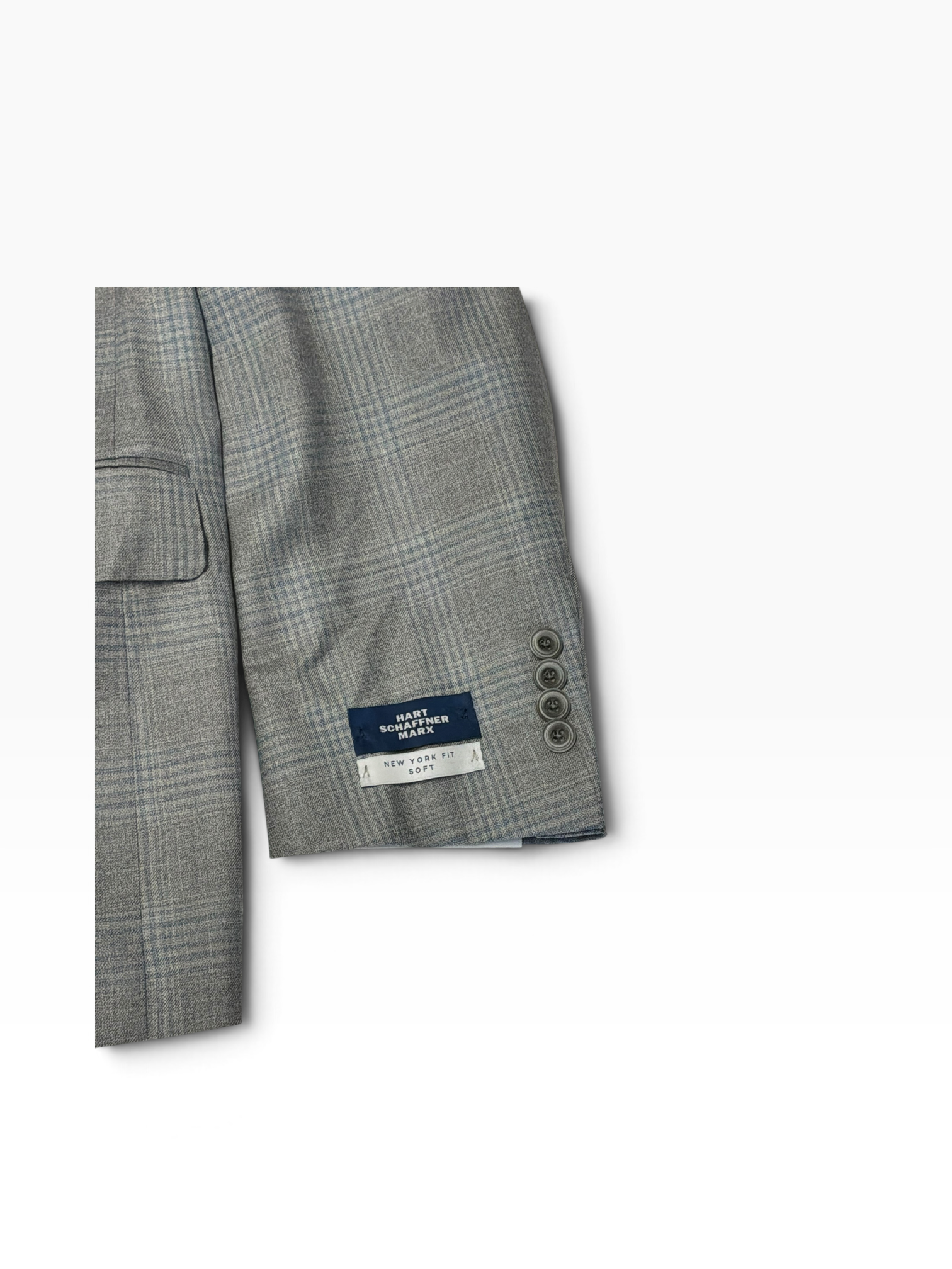 Hart Schaffner Marx Mens Classic fit Wool Suit Jacket Blazer 48 R Grey Plaid