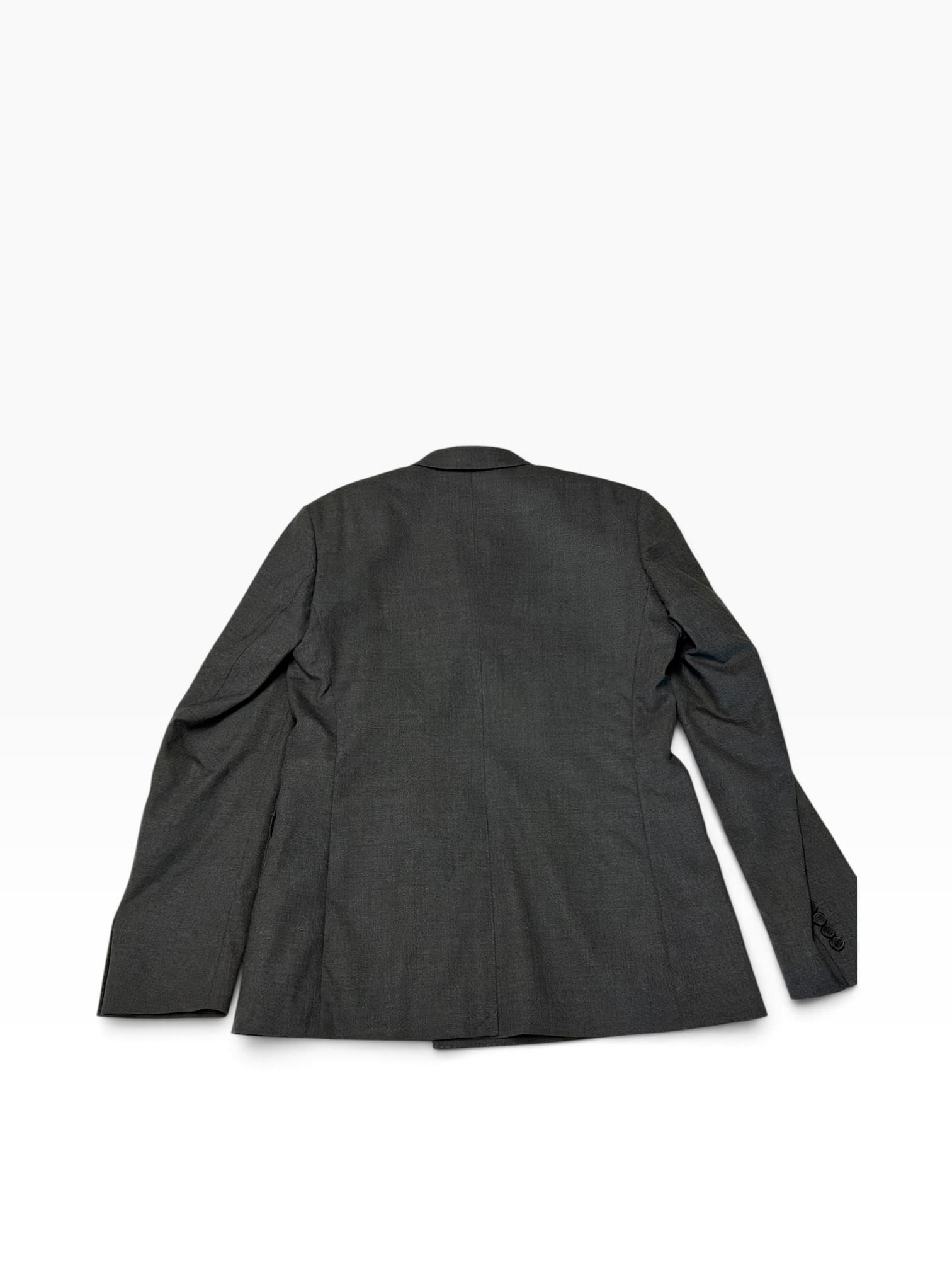 Sandro Mens Slim fit Wool Double Breasted Suit Jacket Blazer 40 R Grey Solid