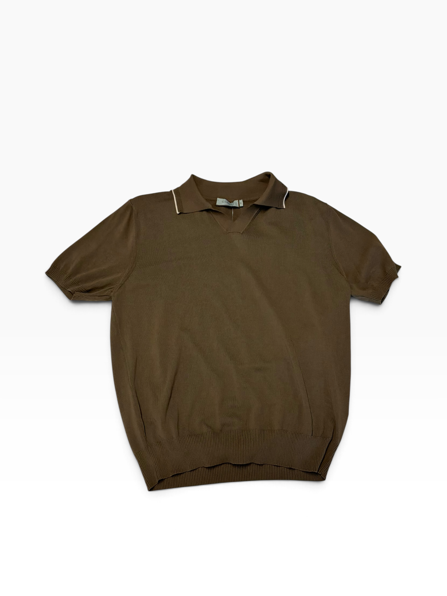 Canali Mens Regular fit Polo Shirt Medium Brown
