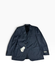 Canali Mens Siena Sharkskin Classic Fit Suit US 44 R / 35 X 27 Navy Blue