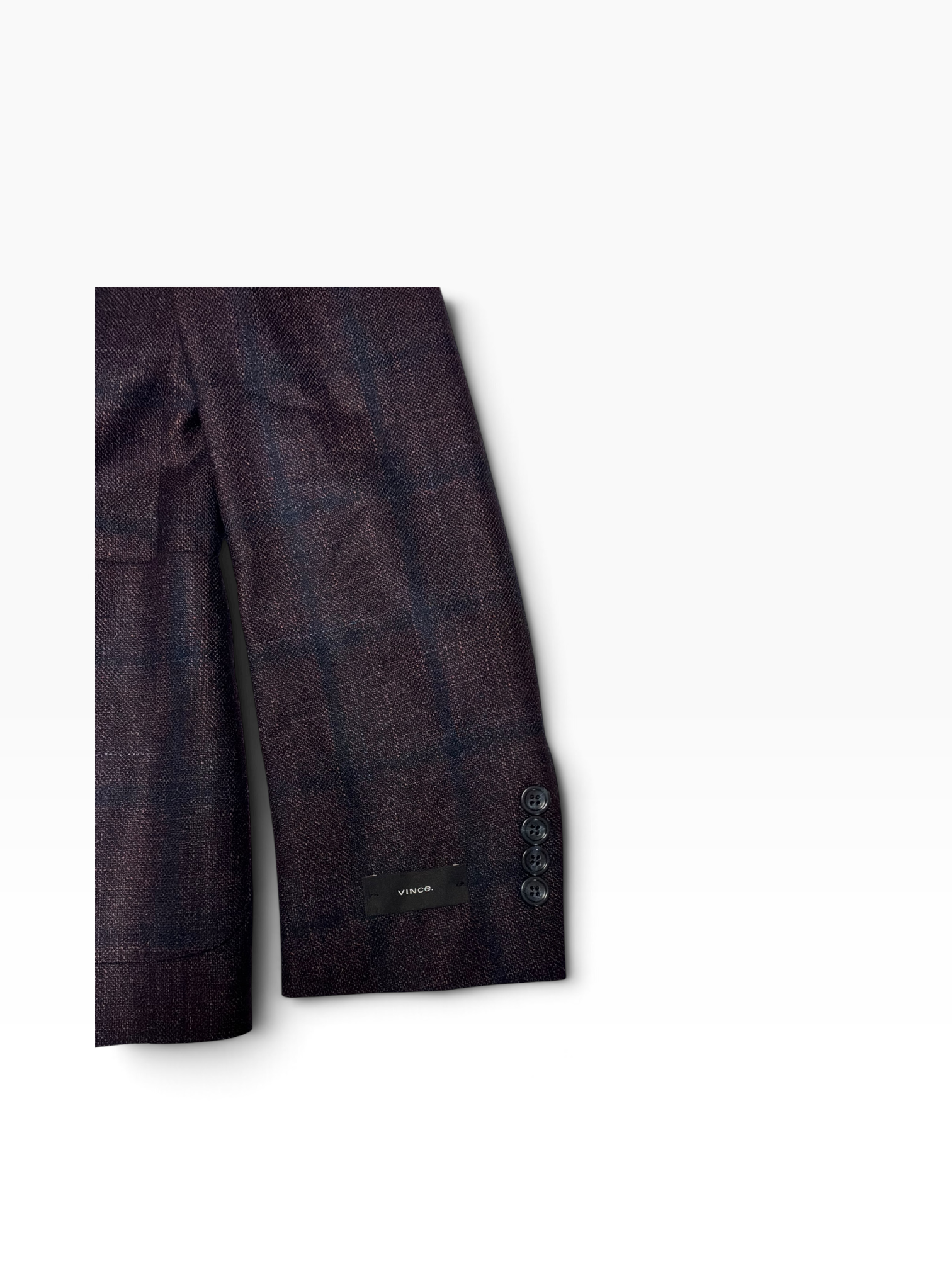 Vince Mens Slim fit Wool Sport Coat Blazer 40 S Dark Purple Plaid Loro Piana