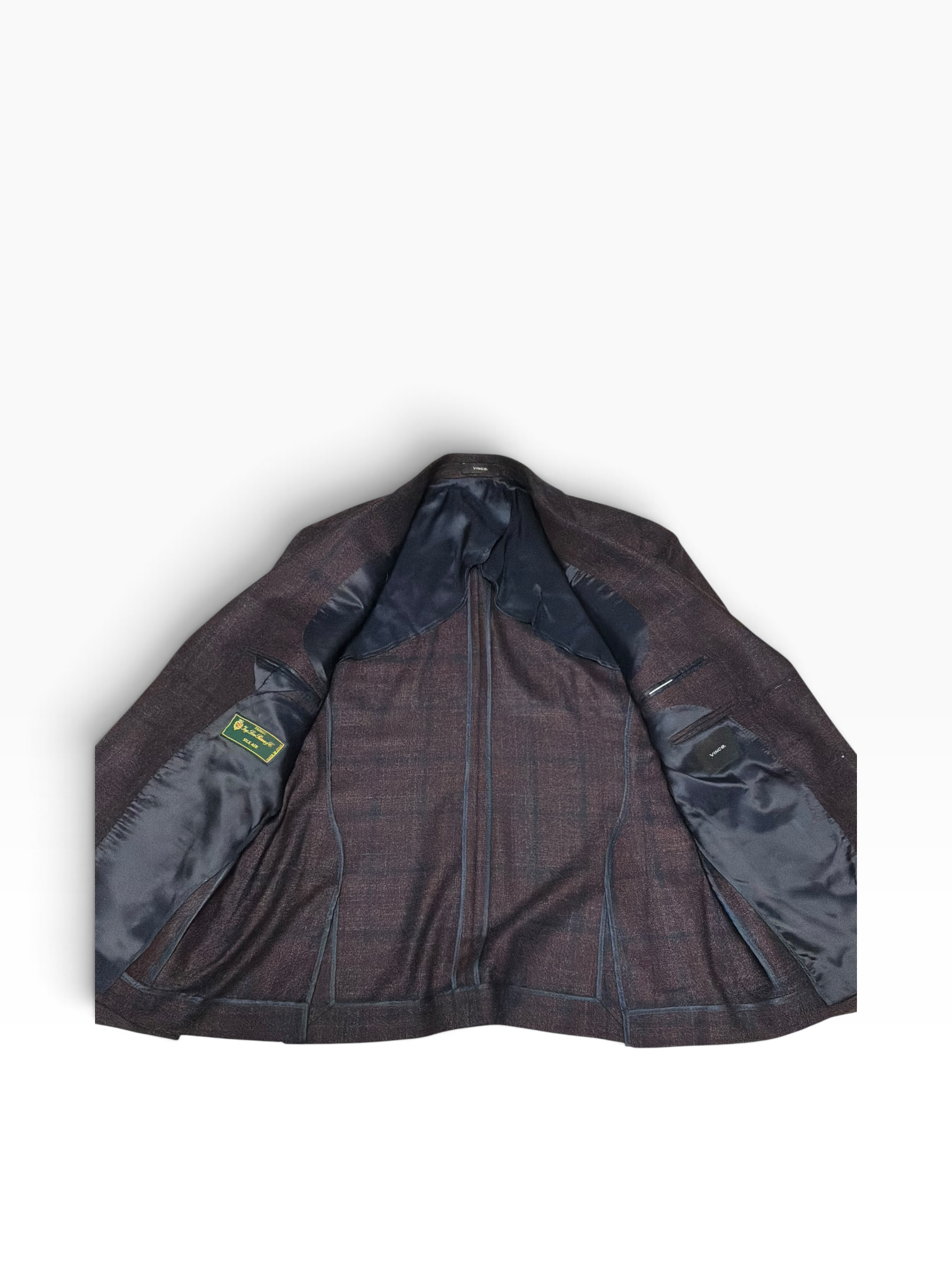 Vince Mens Slim fit Wool Sport Coat Blazer 40 S Dark Purple Plaid Loro Piana