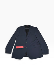 Hugo Boss Mens Slim fit Wool 2 Piece Suit 44 R Pants 37 Navy Blue Striped